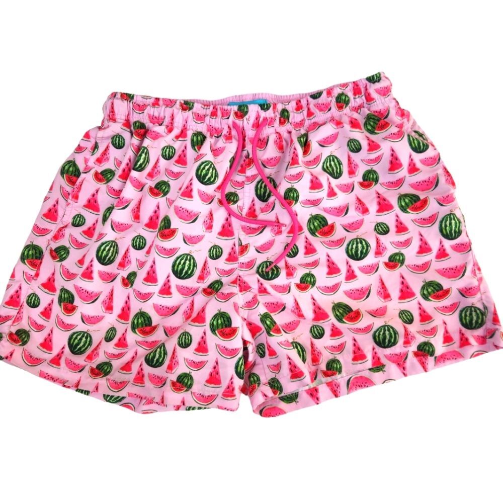 Happy Hour Mens Watermelon Print Swim Trunks XL